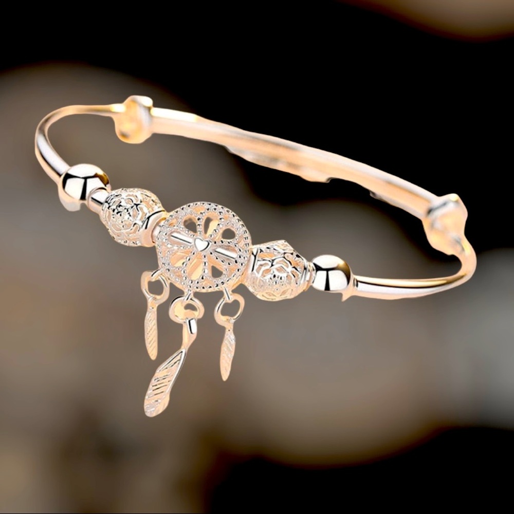 Dream-Catcher Feather Charm Bracelet